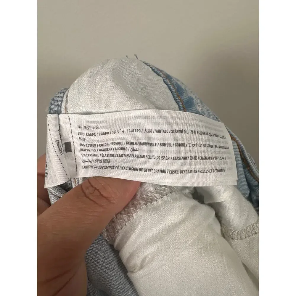 Abercrombie & Fitch The Mom High Rise‎ Curve Love Sz 30/10 Distressed Light Wash